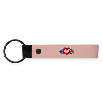 Norwegen_Namibia_Flagge_Hände_Herzform - Matte Pu Keyring - pink - Front