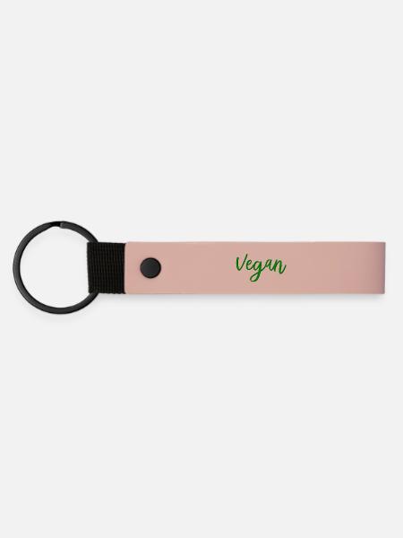 Vegan - Veganerin - Veganer - Matte PU Schlüsselanhänger - Rosa