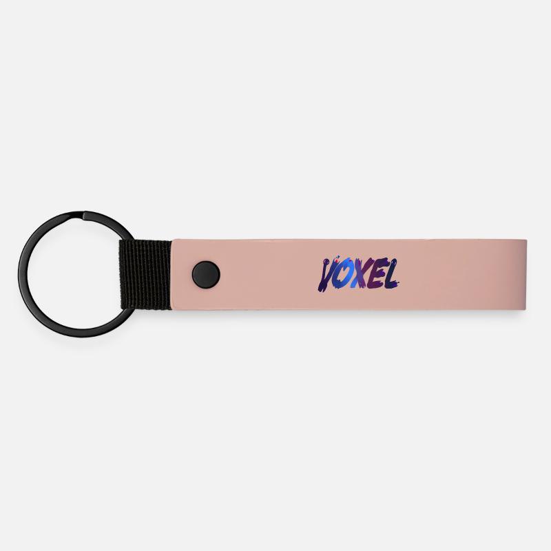 Voxels - Matte Pu Keyring - pink