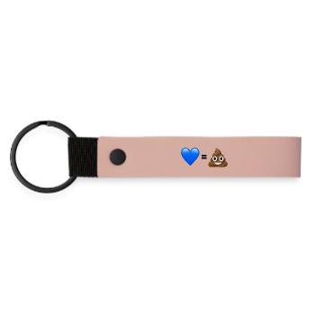 AfD is shit - 💙 = 💩 (Bright Design) - Matte Pu Keyring - pink - Front