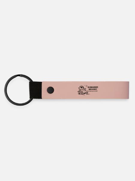 Lustiges Rentner Bild Spruch Dackel - Matte PU Schlüsselanhänger - Rosa