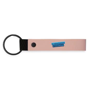 Djurgården Stockholm Text Block - Matte Pu Keyring - pink - Front