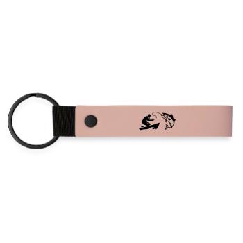Silhouette de poisson pêcheur bateau - Porte-clés en PU mat - rose - Devant