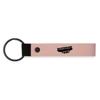 Skateboarderin - Matte PU Schlüsselanhänger - Rosa - Vorne