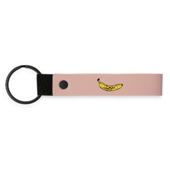 Banane - Matte PU Schlüsselanhänger - Rosa - Vorne