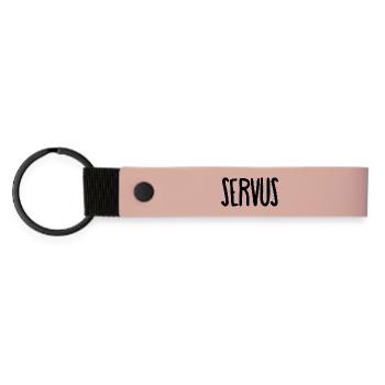 Servus (Happy Fox) - Matte PU Schlüsselanhänger - Rosa - Vorne