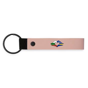 Bulgaria Curacao flag hands heart shape used - Matte Pu Keyring - pink - Front