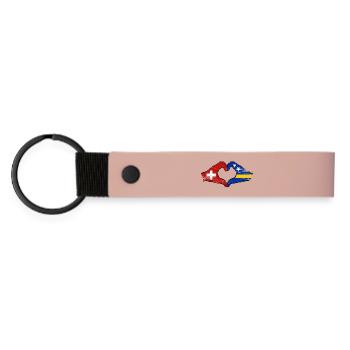 Switzerland Curacao Flag Hands Heart Shape Used - Matte Pu Keyring - pink - Front