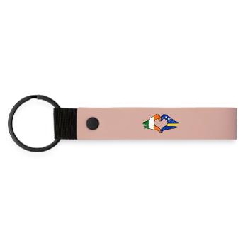 Ireland Curacao flag hands heart shape used - Matte Pu Keyring - pink - Front