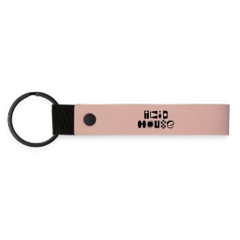 Acid House Fancy Typography Logo-Design - Matte PU Schlüsselanhänger - Rosa - Vorne