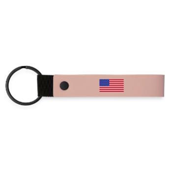 Drapeau américain - Porte-clés en PU mat - rose - Devant