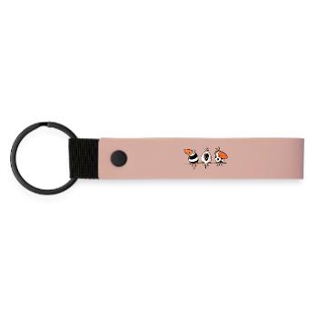 Komische Vögel - Vogel- Vögelchen - Matte PU Schlüsselanhänger - Rosa - Vorne