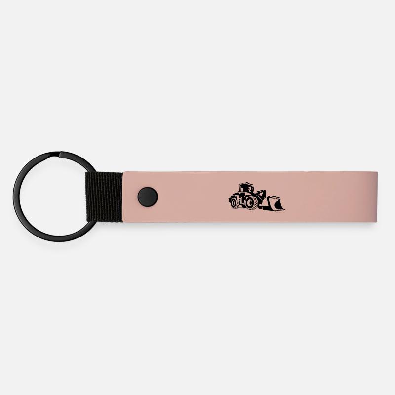 Planierraupe - Matte PU Schlüsselanhänger - Rosa