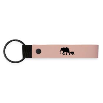 Eléphants - Porte-clés en PU mat - rose - Devant