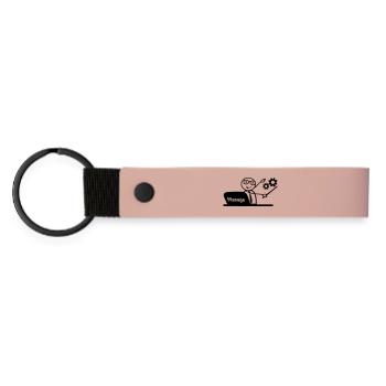 Manage Office laptop - Matte Pu Keyring - pink - Front