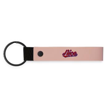 Nice Script Retro Logo Style - Matte Pu Keyring - pink - Front