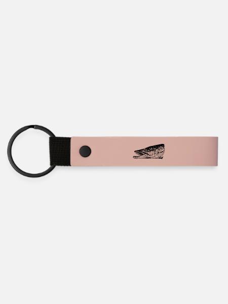 Hecht - Hechtangeln - Lieblingsfisch - Matte PU Schlüsselanhänger - Rosa