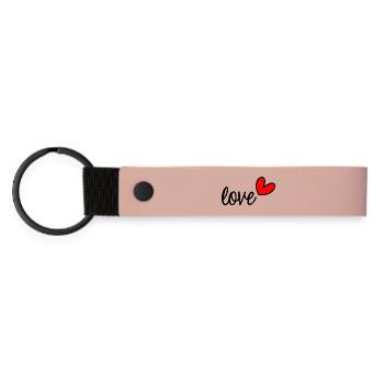 ICH LIEBE DICH. LIEBE. PAAR. GERADE VERHEIRATET. Junggesellinnenabschied - Matte PU Schlüsselanhänger - Rosa - Vorne