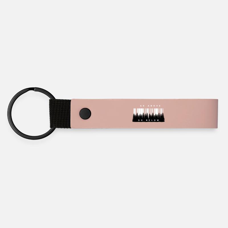 As Above So Below Forest Barcode - Matte Pu Keyring - pink