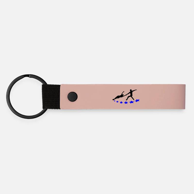 Figure skating - Matte Pu Keyring - pink