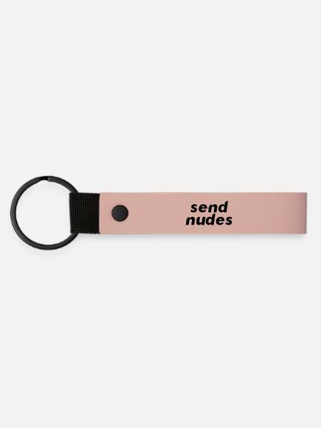 SEND_NUDES - Matte PU Schlüsselanhänger - Rosa
