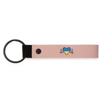 Ukraine Heartbeat Ligne Drapeau Amour Voyage Design - Porte-clés en PU mat - rose - Devant