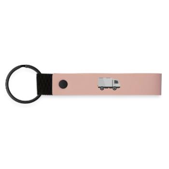 Lieferauto - Matte PU Schlüsselanhänger - Rosa - Vorne