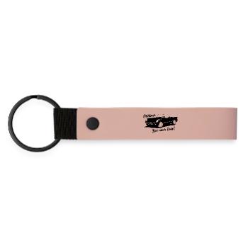 Vintage Car - Love never ends - Car with Lettering - Matte Pu Keyring - pink - Front
