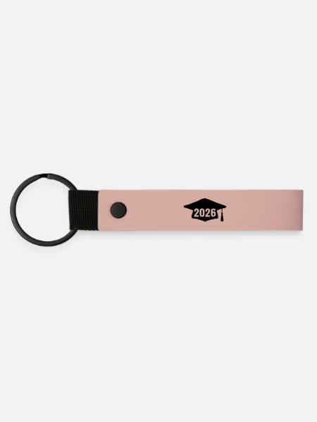 Doktorhut Abschluss 2026 Grunge - Matte PU Schlüsselanhänger - Rosa
