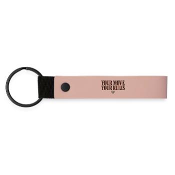 Chess Your Move Your Rules – Cavalier Design - Matte PU Schlüsselanhänger - Rosa - Vorne