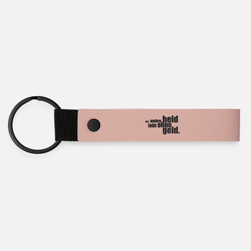 Der wahre Held... - Matte PU Schlüsselanhänger - Rosa