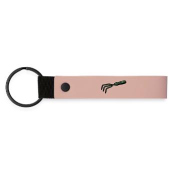 Garden Claw Hand Cultivator Icon - Matte Pu Keyring - pink - Front