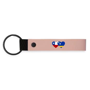 Chile_Curacao_Flagge_Herz - Porte-clés en PU mat - rose - Devant
