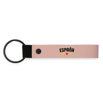 Spanien 3 Sterne Design - Matte PU Schlüsselanhänger - Rosa - Vorne