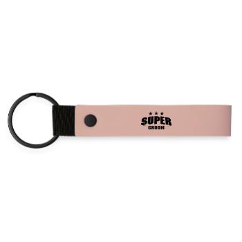 Super Groom - Matte PU Schlüsselanhänger - Rosa - Vorne