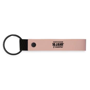 Geburtstagskind 16 wunderbar - Matte PU Schlüsselanhänger - Rosa - Vorne