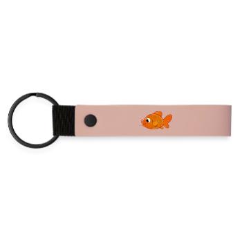oranger Fisch - Matte PU Schlüsselanhänger - Rosa - Vorne