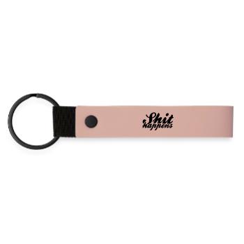 Shit Happens and Politics - Matte Pu Keyring - pink - Front
