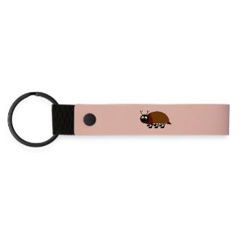 Playful bug illustration for kids - Matte Pu Keyring - pink - Front