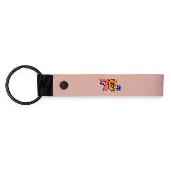 Living 70s Retro Design for Kids - Matte Pu Keyring - pink - Front