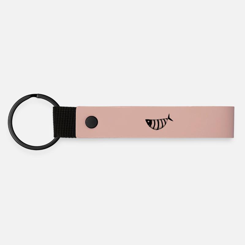 Fish funny - Matte Pu Keyring - pink