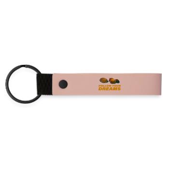 FOLLOW YOUR DREAMS - Matte PU Schlüsselanhänger - Rosa - Vorne