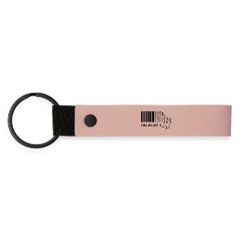 "Tanz aus der Reihe" Strichmännchen Strichcode - Matte PU Schlüsselanhänger - Rosa - Vorne