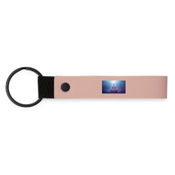 Chakra Méditation Rayons de Lumière Yoga - Porte-clés en PU mat - rose - Devant