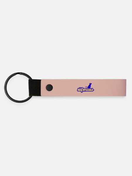 Süßmaus Silhouette Schrift - Matte PU Schlüsselanhänger - Rosa