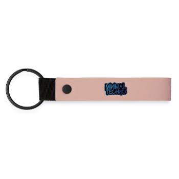 Minimal Techno - Matte Pu Keyring - pink - Front