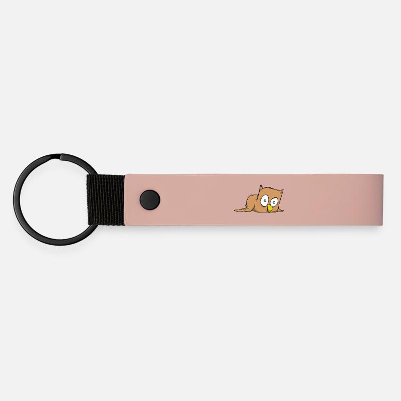 Owl - Matte Pu Keyring - pink