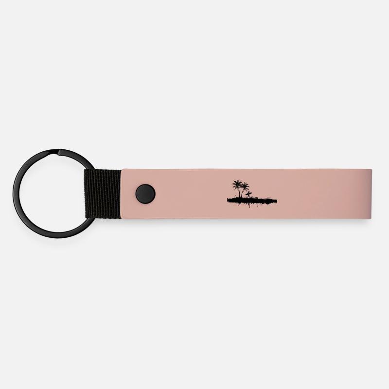 Palm Beach Silhouette Surfer - Matte Pu Keyring - pink