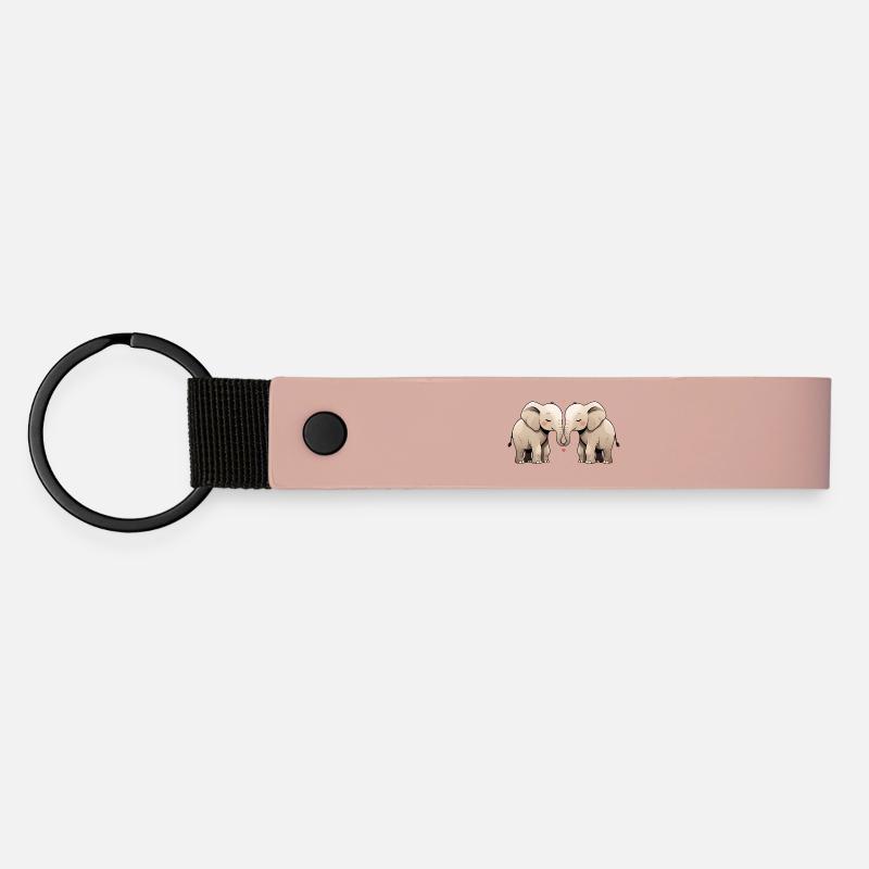 Elephant Heart Drunken Friendship - Matte Pu Keyring - pink