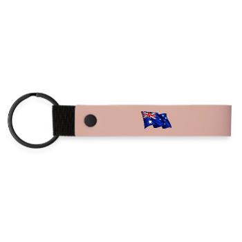 Australische Flagge Australien - Matte PU Schlüsselanhänger - Rosa - Vorne